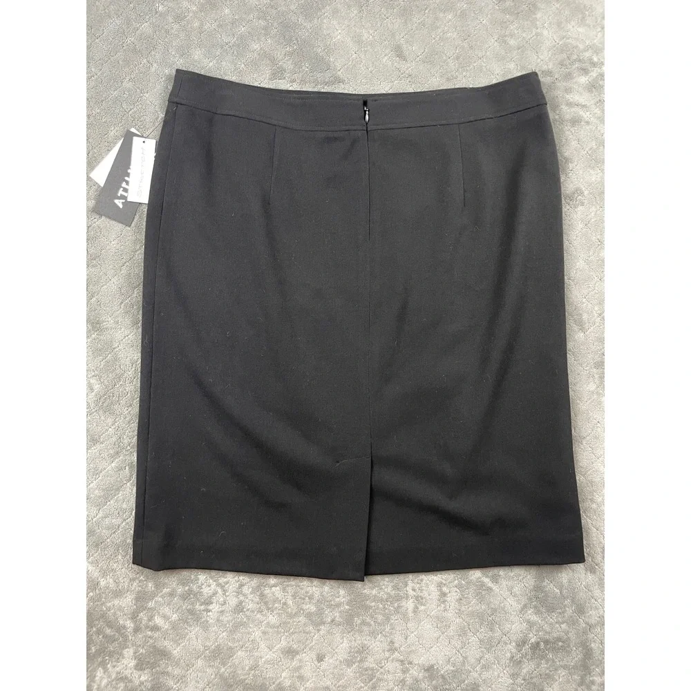 ATELIER LUXE Womens Black Pencil Skirt Size 12 Knee‎ Length Career
